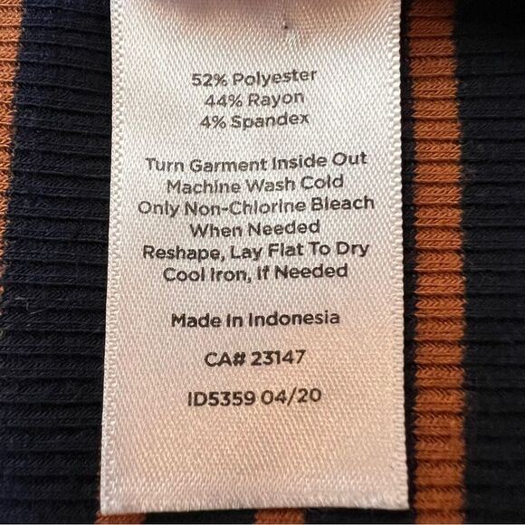 Talbots Petites Striped Turtleneck Sweater Navy Bronze Size Mp - Picture 5 of 5